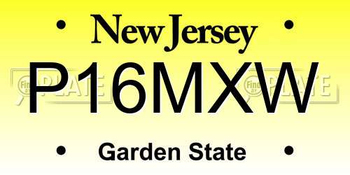 P16MXW New Jersey License Plate