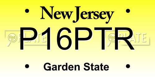P16PTR New Jersey License Plate