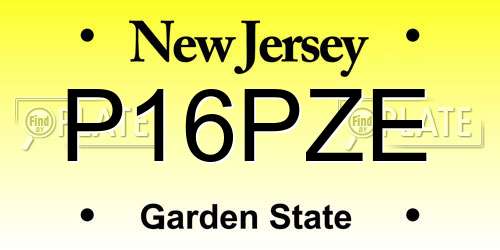 P16PZE New Jersey License Plate