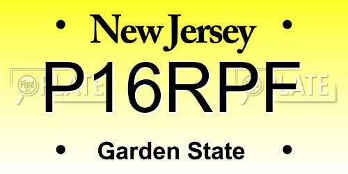 P16RPF New Jersey License Plate