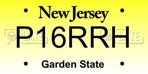P16RRH New Jersey License Plate