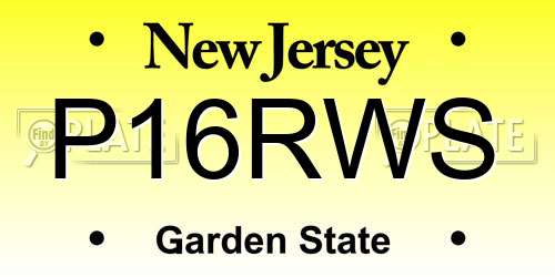 P16RWS New Jersey License Plate