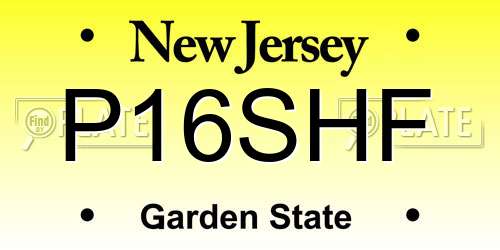 P16SHF New Jersey License Plate
