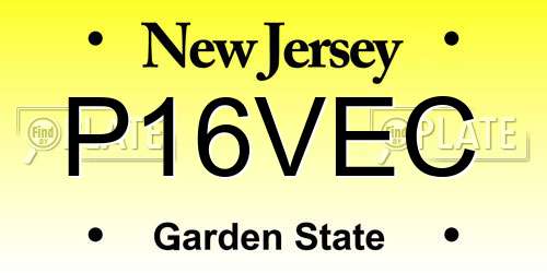 P16VEC New Jersey License Plate