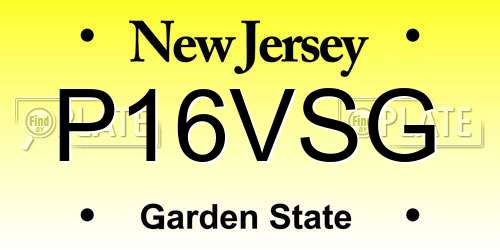P16VSG New Jersey License Plate