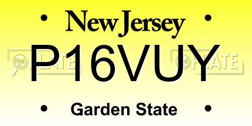 P16VUY New Jersey License Plate
