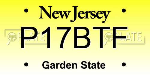 P17BTF New Jersey License Plate