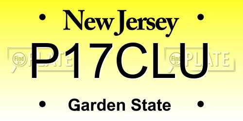P17CLU New Jersey License Plate