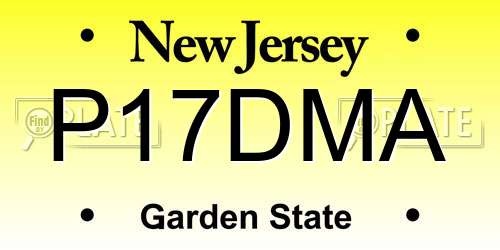 P17DMA New Jersey License Plate