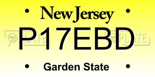 P17EBD New Jersey License Plate
