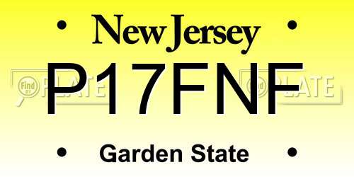P17FNF New Jersey License Plate