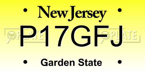 P17GFJ New Jersey License Plate