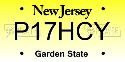 P17HCY New Jersey License Plate