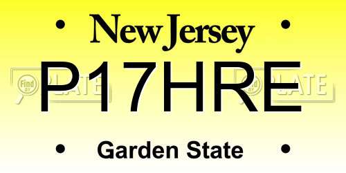 P17HRE New Jersey License Plate