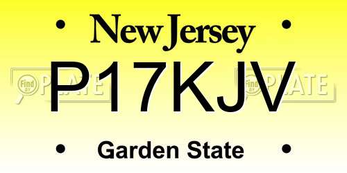 P17KJV New Jersey License Plate
