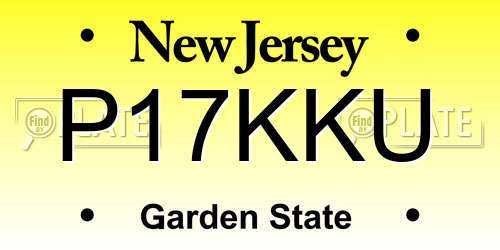 P17KKU New Jersey License Plate