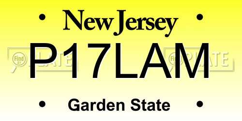 P17LAM New Jersey License Plate