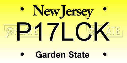 P17LCK New Jersey License Plate