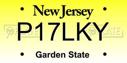 P17LKY New Jersey License Plate