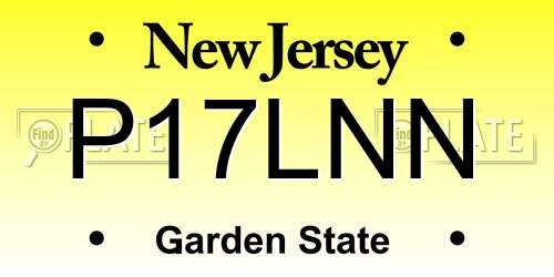 P17LNN New Jersey License Plate