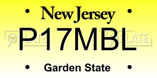 P17MBL New Jersey License Plate
