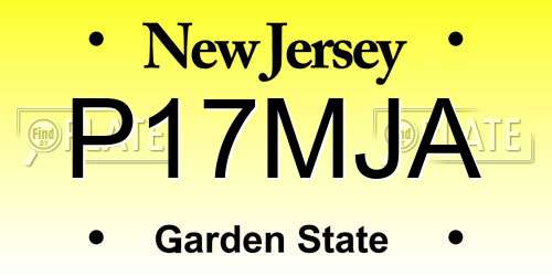 P17MJA New Jersey License Plate