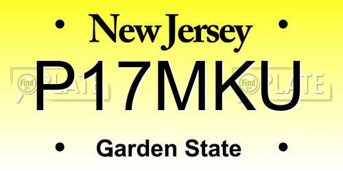 P17MKU New Jersey License Plate