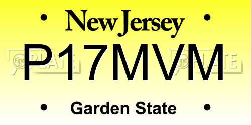 P17MVM New Jersey License Plate
