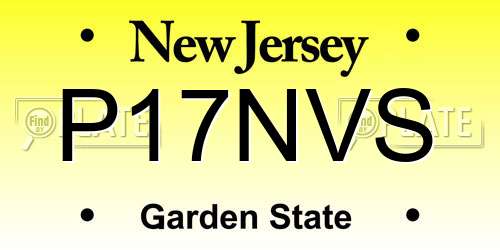 P17NVS New Jersey License Plate