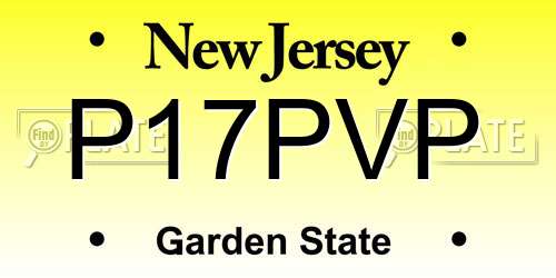 P17PVP New Jersey License Plate