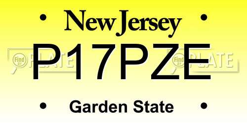 P17PZE New Jersey License Plate