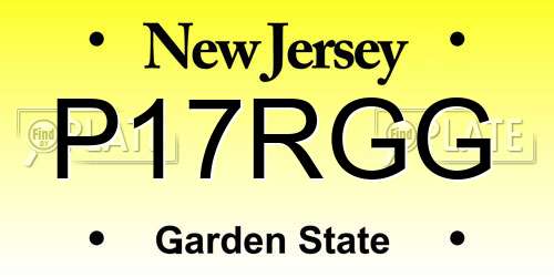 P17RGG New Jersey License Plate