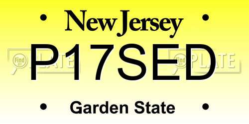 P17SED New Jersey License Plate
