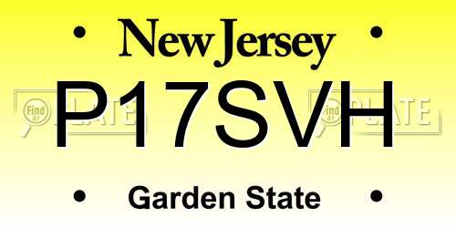 P17SVH New Jersey License Plate