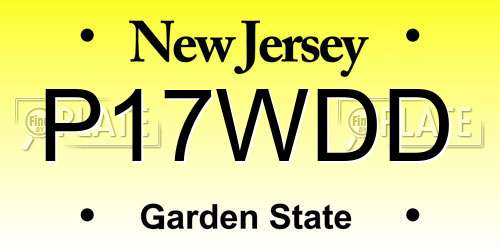 P17WDD New Jersey License Plate