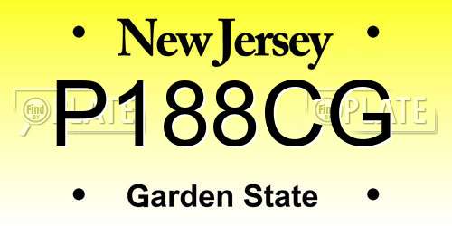 P188CG New Jersey License Plate