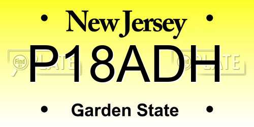 P18ADH New Jersey License Plate