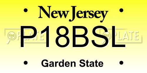 P18BSL New Jersey License Plate