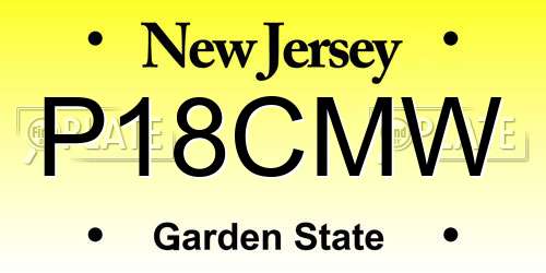 P18CMW New Jersey License Plate