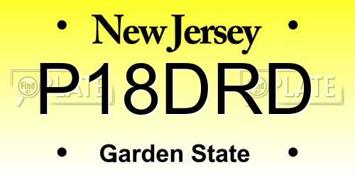 P18DRD New Jersey License Plate