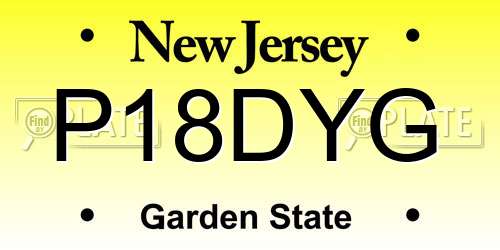 P18DYG New Jersey License Plate