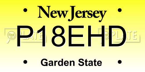 P18EHD New Jersey License Plate