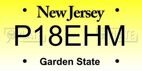 P18EHM New Jersey License Plate