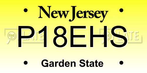 P18EHS New Jersey License Plate