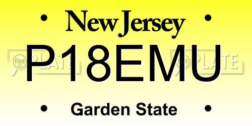 P18EMU New Jersey License Plate