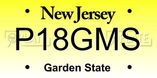 P18GMS New Jersey License Plate