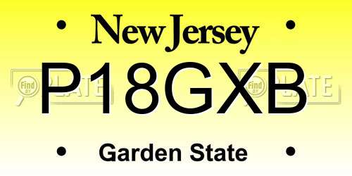 P18GXB New Jersey License Plate