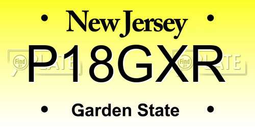 P18GXR New Jersey License Plate