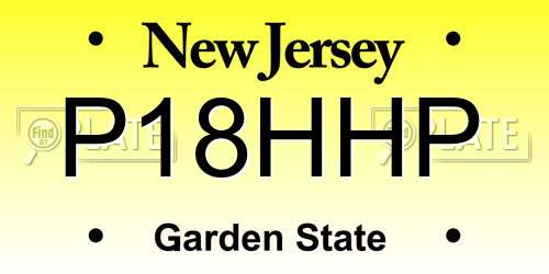 P18HHP New Jersey License Plate