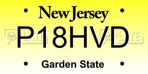 P18HVD New Jersey License Plate